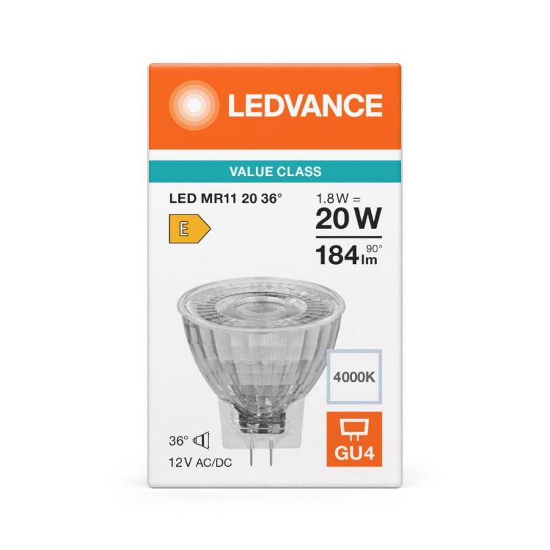 Ledvance GU4 MR11 36° 1,8W wie 20W neutralweißes LED-Reflektor 4000K 12V